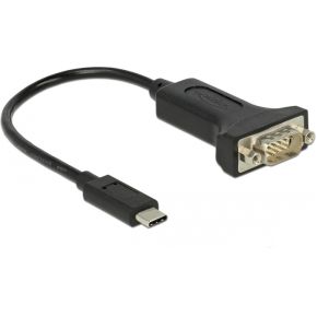 DeLOCK 63908 kabeladapter/verloopstukje USB C RS-232 Zwart