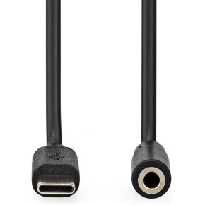Nedis USB-C© Adapter | USB 2.0 | USB-C© Male | 3,5 mm Female | 1.00 m | Rond | Vernikkeld | PVC | Zwar