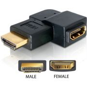 DeLOCK Adapter HDMI male > HDMI female 90&deg; left HDMI 1.3 Zwart