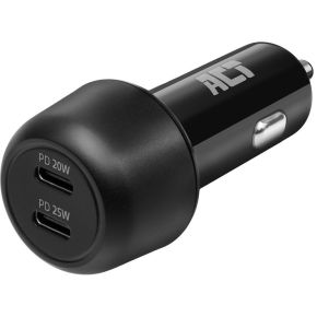 ACT 2-poorts USB-C Fast Charge Autolader 45W met Power Delivery