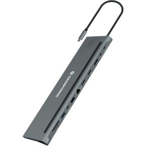 Conceptronic DONN17G notebook dock & poortreplicator Bedraad USB 3.2 Gen 1 (3.1 Gen 1) Type-C Grijs