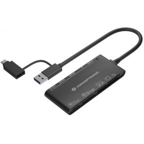 Conceptronic StreamVault BIAN03B geheugenkaartlezer USB 3.2 Gen 1 (3.1 Gen 1) Type-A Zwart
