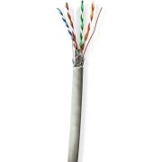 Nedis Netwerk Kabel Rol | CAT6 | Solid | S/FTP | CCA | 100.0 m | Binnenshuis | Rond | PVC | Grijs | Gift B