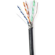 Nedis Netwerk Kabel Rol | CAT6 | Solid | S/FTP | Koper | 100.0 m | Buitenshuis | Rond | PE | Zwart | Gift