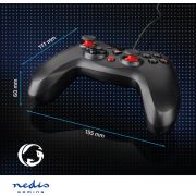 Nedis-Gamepad-USB-Type-A-USB-Gevoed-PC-Aantal-knoppen-12-Kabellengte-1-60-m-Zwart