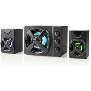 Nedis Gaming Speaker | Speaker-kanalen: 2.1 | USB Gevoed | 3,5 mm Male | 33 W | LED | Volumebediening
