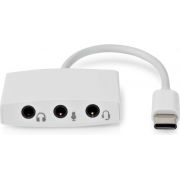 Nedis USB-C© Adapter | USB 2.0 | USB-C© Male | 3,5 mm Female | 0.10 m | Rond | Vernikkeld | ABS / PVC