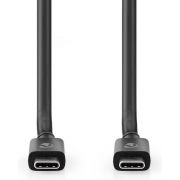 Nedis USB-Kabel | USB 4.0 Gen 2x2 | USB-C© Male | USB-C© Male | 240 W | 20 Gbps | Vernikkeld | 2.00 m