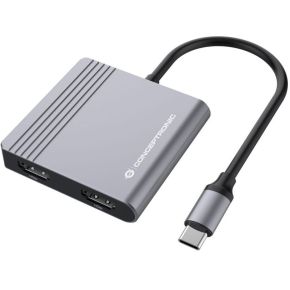 Conceptronic DONN13G notebook dock & poortreplicator Bedraad USB 3.2 Gen 1 (3.1 Gen 1) Type-C Grijs