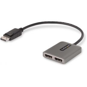 StarTech.com MST14DP122DP video kabel adapter 0,3 m DisplayPort 2 x DVI Grijs