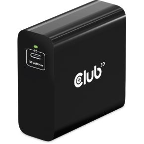 CLUB3D Travel Charger 140 Watt GaN technology, Single port USB Type-C, Power Delivery(PD) 3.1 Suppor