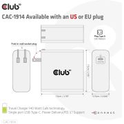 CLUB3D-Travel-Charger-140-Watt-GaN-technology-Single-port-USB-Type-C-Power-Delivery-PD-3-1-Suppor