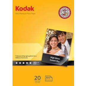 Kodak Ultra Premium Inkjet Fotopapier (20 Blatt, A4, 280g) pak fotopapier Wit