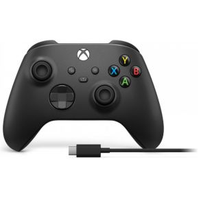 Microsoft Xbox Wireless Controller + USB-C Cable Zwart Bluetooth/USB Gamepad Analoog/digitaal PC, Xb
