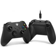 Microsoft-Xbox-Wireless-Controller-USB-C-Cable-Zwart-Bluetooth-USB-Gamepad-Analoog-digitaal-PC-Xb