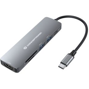 Conceptronic DONN11G notebook dock & poortreplicator Bedraad USB 3.2 Gen 1 (3.1 Gen 1) Type-C Grijs