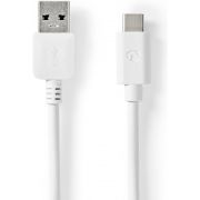 Nedis-USB-3-1-Cable-Gen2-USB-C-Male-A-Male-1-0-m-White