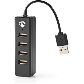 Nedis USB-Hub | 4-Poorts | USB 2.0 | Zwart