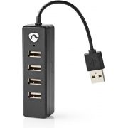 Nedis-USB-Hub-4-Poorts-USB-2-0-Zwart