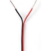 Nedis Speaker-Kabel | 2x 0,35 mm2 | 100 m | Folieverpakking | Zwart/Rood