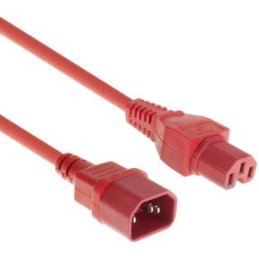 ACT Netsnoer C14 - C15 rood 0,6 m