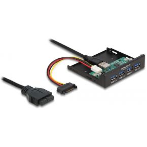 DeLOCK 64166 drive bay panel 8,89 cm (3.5 ) I/O ports paneel Zwart