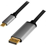 LogiLink CUA0100 tussenstuk voor kabels DisplayPort USB 3.2 Gen1 Type-C Zwart, Grijs