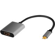 LogiLink CUA0103 tussenstuk voor kabels USB 3.2 Gen1 Type-C HDMI-A Zwart, Grijs