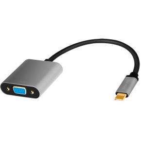 LogiLink CUA0104 video kabel adapter 0,15 m USB Type-C VGA (D-Sub) Zwart, Grijs