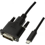 LogiLink UA0332 video kabel adapter 3 m USB Type-C DVI-D Zwart