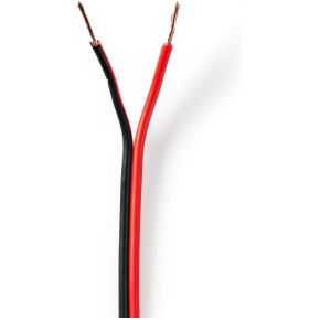 Nedis Speaker-Kabel | 2x 0,75 mm2 | 100 m | Folieverpakking | Zwart/Rood