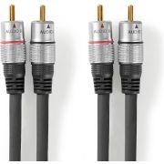 Nedis Stereo Audio Cable | 2x RCA Male - 2x RCA Male | 1.50 m | Anthracite