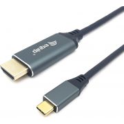 Equip 133416 video kabel adapter 2 m USB Type-C HDMI Type A (Standaard) Grijs, Zwart
