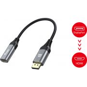 Equip-133445-video-kabel-adapter-0-15-m-DisplayPort-HDMI-Zwart-Grijs