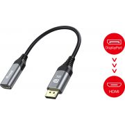 Equip-133446-video-kabel-adapter-0-15-m-DisplayPort-HDMI-Zwart-Grijs