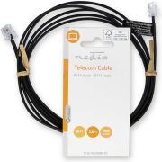 Nedis-Telecomkabel-RJ11-Male-RJ11-Male-2-00-m-Kabel-design-Plat-Connectorplating-Goud-Verguld