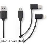 Nedis 3-in-1-Kabel | USB 2.0 | USB-A Male | Apple Lightning 8-Pins / USB Micro-B Male / USB-C© Male | 48
