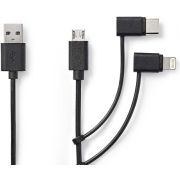 Nedis 3-in-1-Kabel | USB 2.0 | USB-A Male | Apple Lightning 8-Pins / USB Micro-B Male / USB-C&copy; Male | 48
