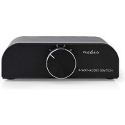 Nedis Analoge Audio-Switch | 4-Poorts poort(en) | Input: 1x 3,5 mm Audio-Input / 3x (2x RCA Female) | Outp