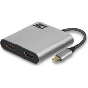 ACT AC 7012 USB-C to 2x HDMI female adapter, 4K @ 60Hz,