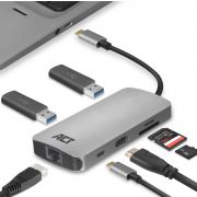 ACT-USB-C-4K-multiport-adapter-met-HDMI-USB-A-LAN-Kaartlezer-USB-C-met-PD-Pass-Through-60W