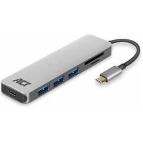 ACT AC7050 3-Port USB-C 3.1 Gen1 Hub with card reader ,PD Pass-Through