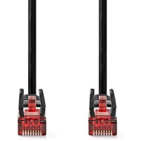 Nedis CAT6-kabel | RJ45 Male | RJ45 Male | U/UTP | 0.30 m | Rond | PVC | Zwart | Label