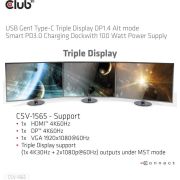 CLUB3D-USB-Gen1-Type-C-Triple-Display-DP1-4-Alt-mode-Smart-PD3-0-Charging-Dock-with-100-Watt-Power-S