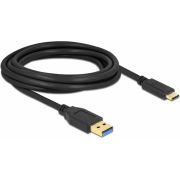 Delock-84006-SuperSpeed-USB-USB-3-2-Gen-2-kabel-Type-A-naar-USB-Type-C-3-m