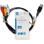 Nedis DIN-Audiokabel | DIN 5-Pins Male | 4x RCA Male | Vernikkeld | 1.00 m | Rond | PVC | Zwart | Label