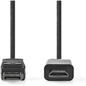Nedis DisplayPort-Kabel | DisplayPort Male | HDMI© Connector | 1080p | Vernikkeld | 1.00 m | Rond | PVC