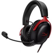 HyperX Cloud III Bedrade Gaming Headset in zwart/rood