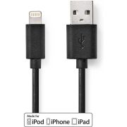 Nedis Lightning Kabel | USB 2.0 | Apple Lightning 8-Pins | USB-A Male | 480 Mbps | Vernikkeld | 2.00 m | R