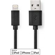 Nedis-Lightning-Kabel-USB-2-0-Apple-Lightning-8-Pins-USB-A-Male-480-Mbps-Vernikkeld-2-00-m-R